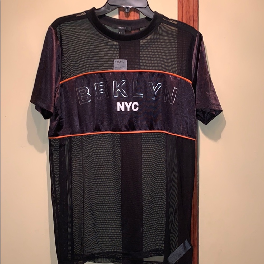 Forever 21 black mesh shirt bryklyn nyc